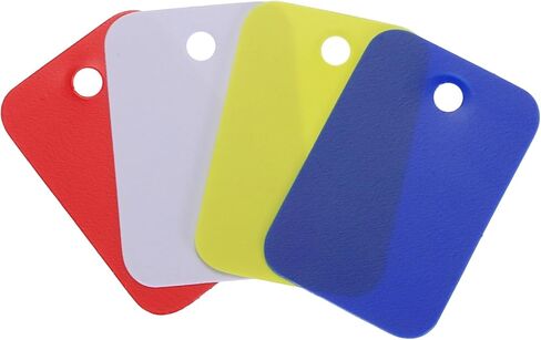 MECCANIXITY Blank Waterproof Eyelet Hole Plastic Shipping Tags,Blank Labeling Tags for Product Identification Tags,Valve Marking,Outdoor Tagging,2x3cm/0.79x1.18 Inch Pack of 100,Multicolored in Kuwait