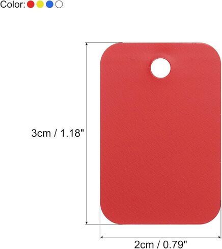 MECCANIXITY Blank Waterproof Eyelet Hole Plastic Shipping Tags,Blank Labeling Tags for Product Identification Tags,Valve Marking,Outdoor Tagging,2x3cm/0.79x1.18 Inch Pack of 100,Multicolored in Kuwait