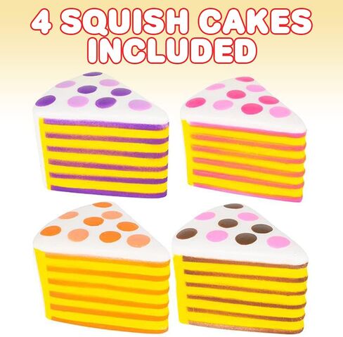 ArtCreativity Squish Cake Toys for Kids, Set of 4, Super Soft Slow Rising Squeeze Toys, Stress Relief Sensory Toys for Children, Great Party Favors, Goody Bag Fillers for Girls and Boys in Saudi Arabia