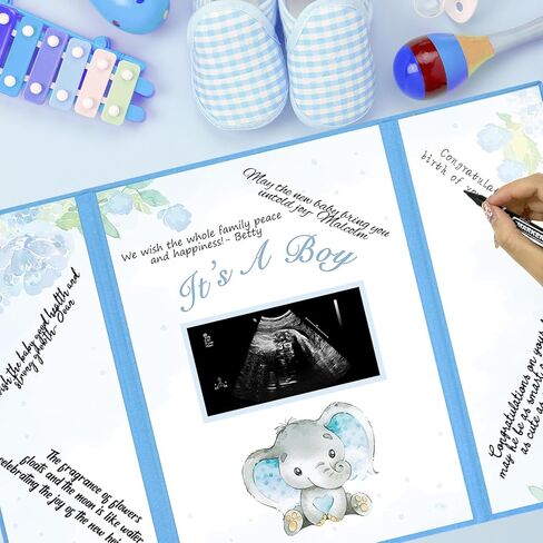 زينة حمام الطفل الفيل من كرينكس، لوحة توقيع حمام الطفل اللطيفة مع صورة، بدائل كتاب ضيوف حمام الطفل الفيل 45.72 سم × 30.48 سم، تذكار إبداعي لدش الطفل للأولاد الصغار in Kuwait