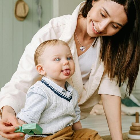 قلادة FANCIME Mom جوهرة الميلاد للأم والطفل، قلادة على شكل قلب أحبك، هدايا عيد الأم، هدايا مجوهرات جوهرة الميلاد للجدة والزوجة، 40.64 سم + 5.08 سم in Saudi Arabia