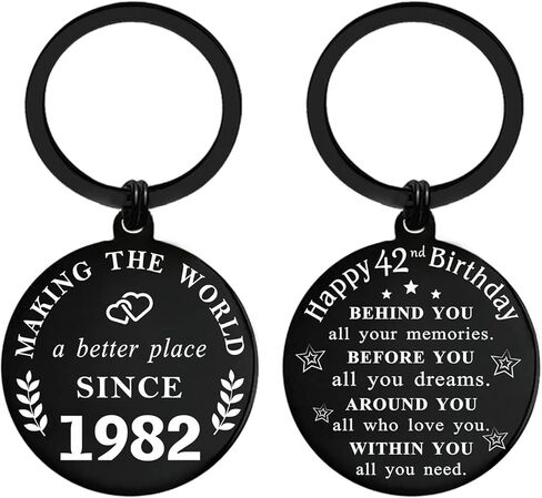 هدايا عيد الميلاد الثاني والأربعين - سلسلة مفاتيح عيد ميلاد ولدت في عام 1982 - هدايا عيد ميلاد للرجال والنساء بعمر 42 عامًا - هدية عيد ميلاد عام 1982 in Kuwait