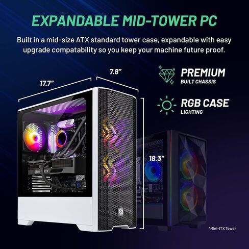 Skytech O11 Gaming PC, Ryzen 7 7800X3D 4.2 GHz (5GHz Turbo Boost), NVIDIA RTX 4070 Ti Super 16GB GDDR6X, 1TB Gen4 SSD, 32GB DDR5 RAM 5600 RGB, 850W Gold PSU, 360mm AIO, Wi-Fi, Win 11 Home in Saudi Arabia