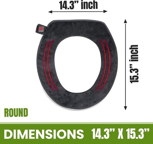Hudson Comfort Heated Toilet Seat Cover – USB Powered Toilet Seat Warmer – Adjustable Temperature Levels Toilet Seat Cover with Soft Plush Fabric – Hand Wash and Easy Installation (Elongated) in Saudi Arabia