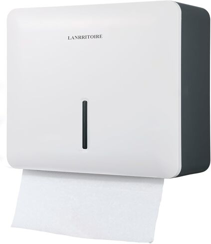 Paper Towel Dispenser Wall Mount Commercial C fold/Multifold/Tri-fold, High-Capacity Automated Touchless Hand Towel Paper Holder with Lock for Bathroom Kitchen Office (Pearl White) in Kuwait