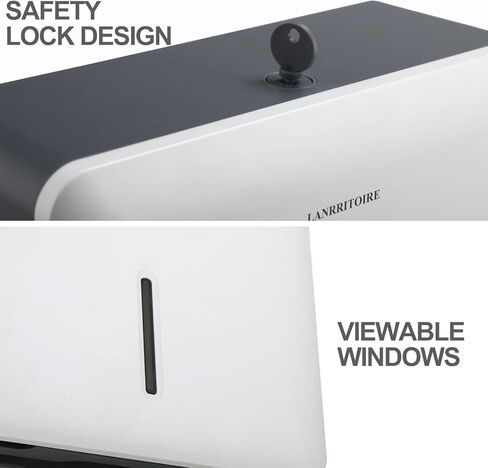 Paper Towel Dispenser Wall Mount Commercial C fold/Multifold/Tri-fold, High-Capacity Automated Touchless Hand Towel Paper Holder with Lock for Bathroom Kitchen Office (Pearl White) in Kuwait