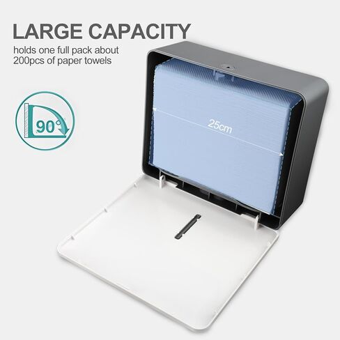 Paper Towel Dispenser Wall Mount Commercial C fold/Multifold/Tri-fold, High-Capacity Automated Touchless Hand Towel Paper Holder with Lock for Bathroom Kitchen Office (Pearl White) in Kuwait