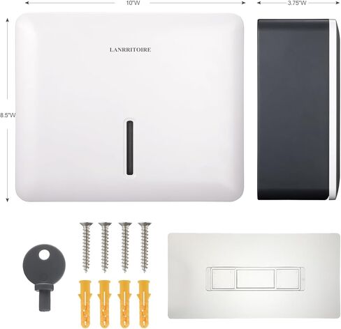 Paper Towel Dispenser Wall Mount Commercial C fold/Multifold/Tri-fold, High-Capacity Automated Touchless Hand Towel Paper Holder with Lock for Bathroom Kitchen Office (Pearl White) in Kuwait