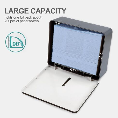 Paper Towel Dispenser Wall Mount Commercial C fold/Multifold/Tri-fold, High-Capacity Automated Touchless Hand Towel Paper Holder with Lock for Bathroom Kitchen Office (Pearl White) in Saudi Arabia