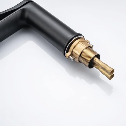 Matter Black Bathroom Faucet Single Hole, Single Handle Bathroom Bathroom Faucets for Sink 1 Hole, Modern Black Vanity Faucet. 6 Inch Bathroom Sink Faucet, Brass Hot and Cold Mixer Taps in Saudi Arabia