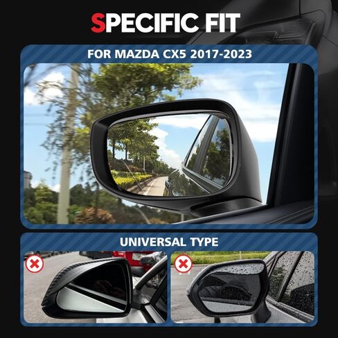VEHICODE مرآة جانبية واقيات المطر ملحقات السيارة لمازدا CX5 CX-5 2017-2023 2022 2021 2020 2019 2018 واقي مضاد للمطر غطاء مرآة الرؤية الخلفية غطاء الحاجب ملصق خارجي ظل ثلجي (عبوتان) in Kuwait