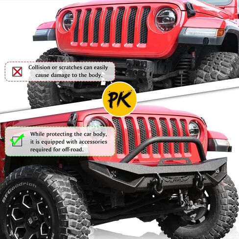 Compatible with Jeep Wrangler, Front Bumper W/LED Lights, 2 x D-Rings, Winch Plate,2018-2022 JL & JLU (2/4 Doors) Full Width in Saudi Arabia