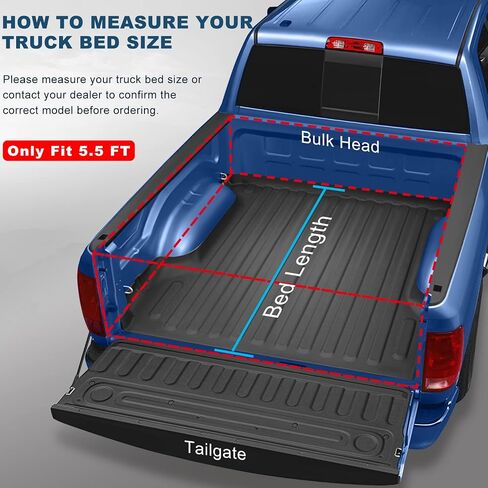 ECCPP 5.5FT Truck Bed Cover Kit Roll Up Tonneau Cover for Ford for F-150 2004-2018 - Only Fits 5'5"FT Ttuck Bed in Saudi Arabia