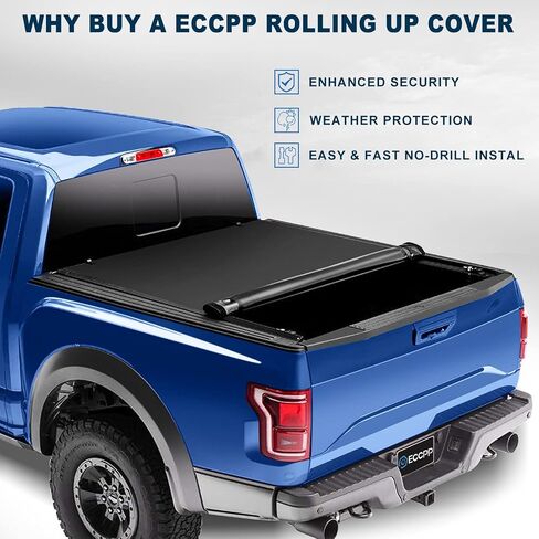 ECCPP 5.5FT Truck Bed Cover Kit Roll Up Tonneau Cover for Ford for F-150 2004-2018 - Only Fits 5'5"FT Ttuck Bed in Saudi Arabia