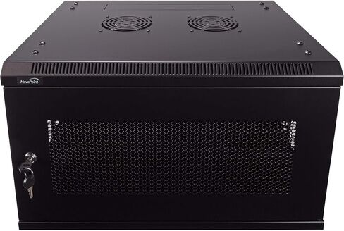 Navepoint 6U Deluxe IT حاوية خزانة مثبتة على الحائط مقاس 19 بوصة رف شبكة الخادم مع قفل باب مثقوب مقاس 16 بوصة أسود عميق مع رف in Kuwait