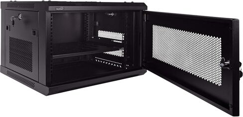 Navepoint 6U Deluxe IT حاوية خزانة مثبتة على الحائط مقاس 19 بوصة رف شبكة الخادم مع قفل باب مثقوب مقاس 16 بوصة أسود عميق مع رف in Kuwait