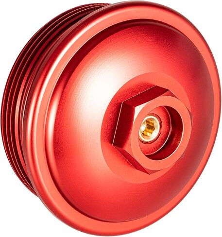 Fuel Filter Cap Aluminum Red For 2003-2007 Ford 6.0L Powerstroke Diesel F250, F350, F450, F550, F650, F750, Excursion in Saudi Arabia