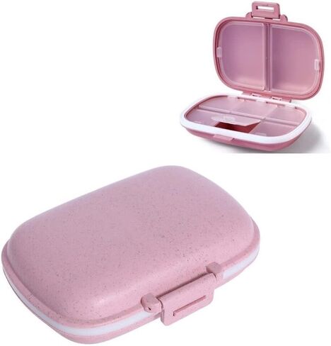 منظم حبوب منع الحمل اليومي 1 حقيبة حبوب منع الحمل المحمولة للسفر 8 مقصورات صندوق حبوب منع الحمل مع حلقة ختم مقاومة للرطوبة حاوية حامل الفيتامينات الطبية الصغيرة لمحفظة الجيب حافظة مكملات حبوب الدواء المقاومة للماء (أزرق) in Kuwait