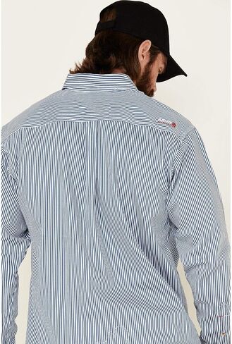 Ariat Male FR Basic Work Shirt Bold Blue Stripe Small in Saudi Arabia
