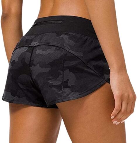 Lululemon Athletica LULULEMON Speed Up Short Low-Rise 2.5'' Lined (Heritage 365 Camo Deep Coal Multi/Black, Size 4) in Saudi Arabia