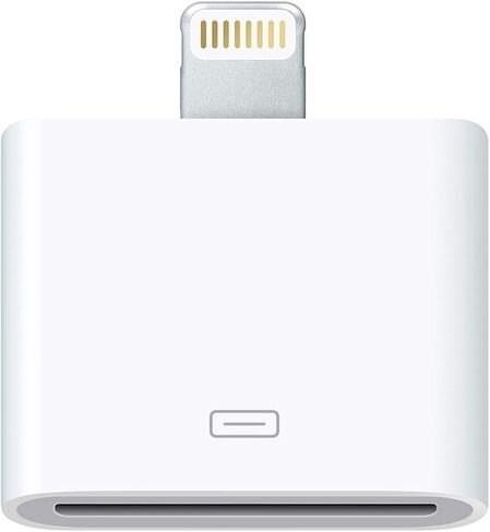 محول Lightning إلى 30 Pin، موصل شحن ومزامنة 8 Pin Male إلى 30 Pin Female محول محول متوافق مع موديلات iPhone وiPad وiPod مختارة باللون الأبيض in Kuwait