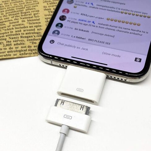محول Lightning إلى 30 Pin، موصل شحن ومزامنة 8 Pin Male إلى 30 Pin Female محول محول متوافق مع موديلات iPhone وiPad وiPod مختارة باللون الأبيض in Kuwait