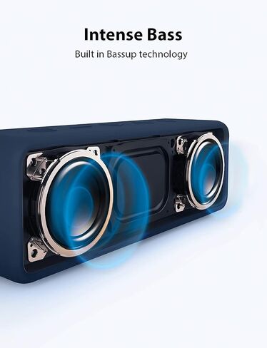 Anker Soundcore 2 12W Portable Wireless Bluetooth Speaker, Better Bass, IPX7 Water Resistant and Built-in Mic, 24-Hour Playtime, 66 ft Bluetooth Range, Dual-Driver Speaker (New) - Blue (Renewed) in Saudi Arabia