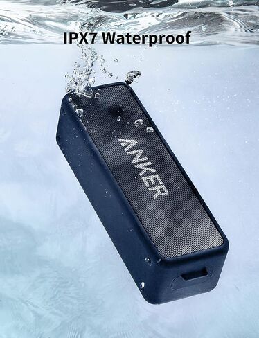 Anker Soundcore 2 12W Portable Wireless Bluetooth Speaker, Better Bass, IPX7 Water Resistant and Built-in Mic, 24-Hour Playtime, 66 ft Bluetooth Range, Dual-Driver Speaker (New) - Blue (Renewed) in Saudi Arabia