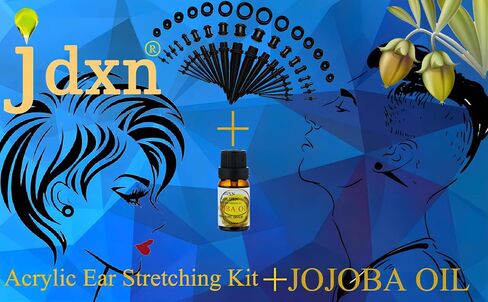 JDXN Stainless Steel Ear Stretching Taper Tunnel Starter Kit - 36 Piece Set 14G - 00G+Aftercare Jojoba Oil JDXN Stainless Steel Ear Stretching Taper Tunnel Starter Kit - 36 Piece Set 14G - 00G+Aftercare Jojoba Oil Tapers Plugs Eyelets Implant Grade Body P in Saudi Arabia
