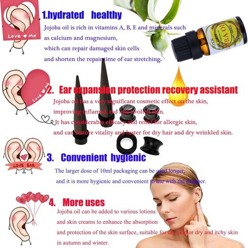 JDXN Stainless Steel Ear Stretching Taper Tunnel Starter Kit - 36 Piece Set 14G - 00G+Aftercare Jojoba Oil JDXN Stainless Steel Ear Stretching Taper Tunnel Starter Kit - 36 Piece Set 14G - 00G+Aftercare Jojoba Oil Tapers Plugs Eyelets Implant Grade Body P in Saudi Arabia
