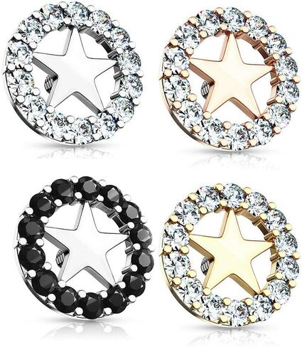 14GA تشيكوسلوفاكيا دائرة مرصوفة محددة بمركز النجمة مرساة جلدية داخلية ملولبة مع عمود شفاء جلدي صغير 2 مم 316L فولاذ جراحي in Kuwait