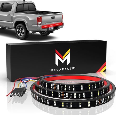 شريط إضاءة LED للباب الخلفي مقاس 48 بوصة من Mega Racer للشاحنات - 5 وظائف الفرامل/الجري/إشارة الانعطاف/العكس/أضواء وامضة مزدوجة، 144 قطعة من رقائق الصمام الثنائي LED، تصنيف IP67 المقاوم للماء، قطعة واحدة in Kuwait