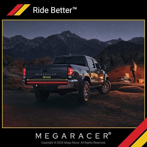 شريط إضاءة LED للباب الخلفي مقاس 48 بوصة من Mega Racer للشاحنات - 5 وظائف الفرامل/الجري/إشارة الانعطاف/العكس/أضواء وامضة مزدوجة، 144 قطعة من رقائق الصمام الثنائي LED، تصنيف IP67 المقاوم للماء، قطعة واحدة in Kuwait