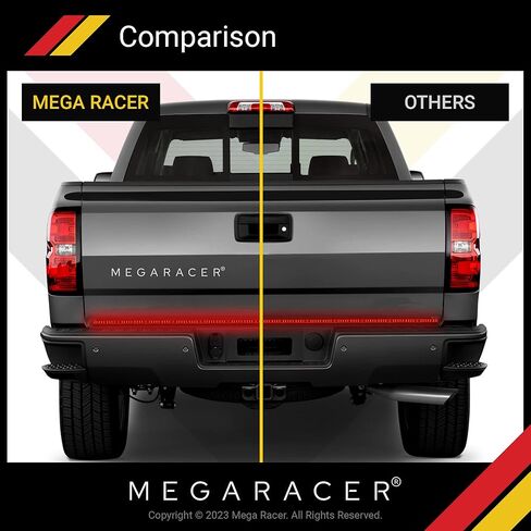 شريط إضاءة LED للباب الخلفي مقاس 48 بوصة من Mega Racer للشاحنات - 5 وظائف الفرامل/الجري/إشارة الانعطاف/العكس/أضواء وامضة مزدوجة، 144 قطعة من رقائق الصمام الثنائي LED، تصنيف IP67 المقاوم للماء، قطعة واحدة in Kuwait