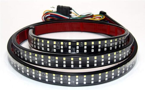 OPP ULITE Led Tailgate Lights 48 Inch Strip 432PC LED Triple Row Flexible Bar No Need Drill Install Turn Signal Brake Reverse Tail Light for Pickup Trailer SUV RV Van White/Red/Yellow (3R 48" 48SS) in Saudi Arabia