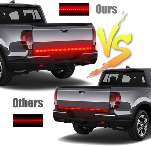 OPP ULITE Led Tailgate Lights 48 Inch Strip 432PC LED Triple Row Flexible Bar No Need Drill Install Turn Signal Brake Reverse Tail Light for Pickup Trailer SUV RV Van White/Red/Yellow (3R 48" 48SS) in Saudi Arabia
