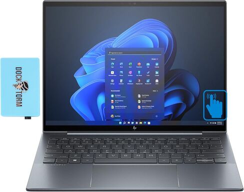 كمبيوتر محمول HP Dragonfly G4 الفاخر بشاشة لمس 13.5 بوصة IPS 1920x1280 (Intel i7-1355U، 32 جيجابايت LPDDR5، 1 تيرابايت SSD، KYB بإضاءة خلفية، بصمة الإصبع، 2 Thunderbolt 4، مكبرات صوت B&O، WiFi 6E، Win11P) مع محور DKZ in Saudi Arabia