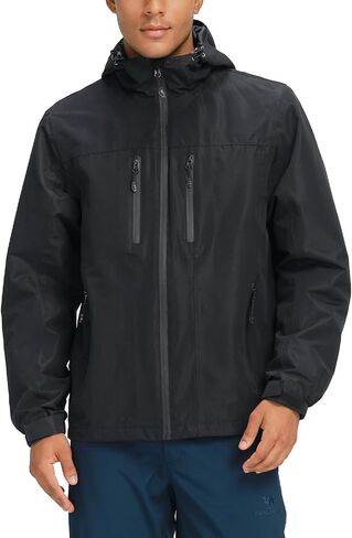 CAMEL CROWN Waterproof Rain Jackets for Men Wind Breaker Jacket with Hood Lightweight Outdoor Shell Jacket for Hiking Travel in Saudi Arabia