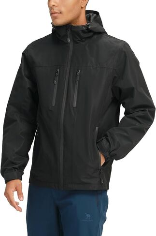 CAMEL CROWN Waterproof Rain Jackets for Men Wind Breaker Jacket with Hood Lightweight Outdoor Shell Jacket for Hiking Travel in Saudi Arabia