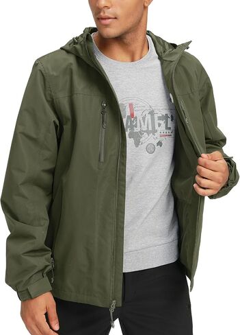 CAMEL CROWN Waterproof Rain Jackets for Men Wind Breaker Jacket with Hood Lightweight Outdoor Shell Jacket for Hiking Travel in Saudi Arabia