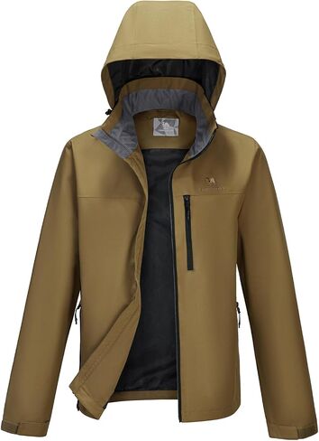 CAMEL CROWN Waterproof Rain Jackets for Men Wind Breaker Jacket with Hood Lightweight Outdoor Shell Jacket for Hiking Travel in Saudi Arabia