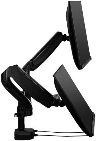 حامل شاشة FlexMount من Gelid Solutions - حامل شاشة زنبركية غاز لشاشتين - 2 محور USB مدمج - سعة تحميل 8 كجم لكل ذراع - VESA 100/75-Desk Harmony & Ergonomics in Kuwait