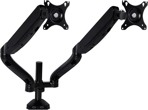 حامل شاشة FlexMount من Gelid Solutions - حامل شاشة زنبركية غاز لشاشتين - 2 محور USB مدمج - سعة تحميل 8 كجم لكل ذراع - VESA 100/75-Desk Harmony & Ergonomics in Kuwait