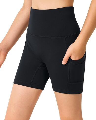 Stelle Girls 4"/8" Volleyball Shorts Youth Bike Shorts Athletic Yoga Dance Gymnastics Compression Shorts with Pockets in Saudi Arabia