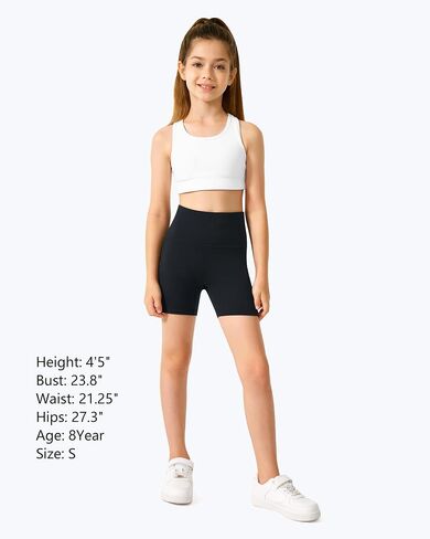 Stelle Girls 4"/8" Volleyball Shorts Youth Bike Shorts Athletic Yoga Dance Gymnastics Compression Shorts with Pockets in Saudi Arabia