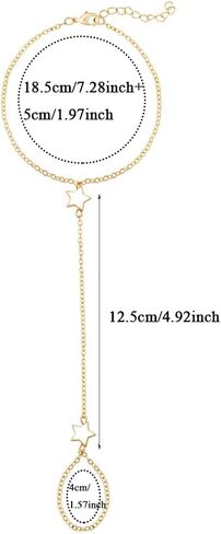 LIU JUN Hand Chain Bracelet For Women, 14k Finger Ring Chains Bracelets Heart Infinity Summer Minimalist Boho Beach Stainless Steel Gift Jewelry in Saudi Arabia