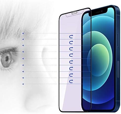 واقي شاشة من الزجاج المقوى المقاوم للضوء الأزرق متوافق مع هاتف iPhone 12 وiPhone 12 Pro مقاس 6.1 بوصة إصدار 2020، HD Clear Eye Care مضاد لبصمات الأصابع in Kuwait