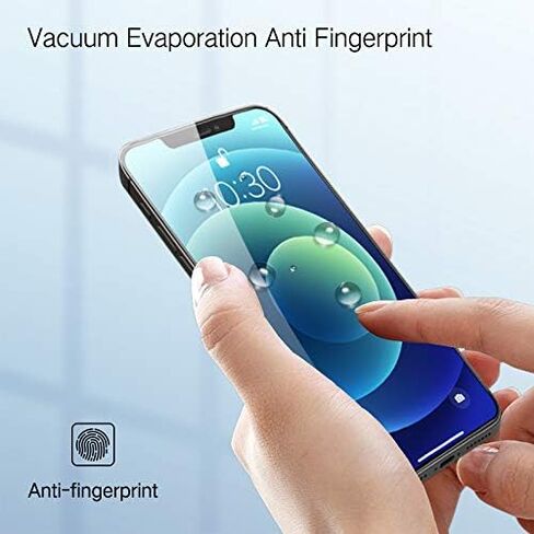 واقي شاشة من الزجاج المقوى المقاوم للضوء الأزرق متوافق مع هاتف iPhone 12 وiPhone 12 Pro مقاس 6.1 بوصة إصدار 2020، HD Clear Eye Care مضاد لبصمات الأصابع in Kuwait