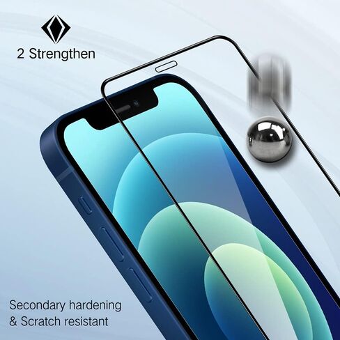 واقي شاشة من الزجاج المقوى المقاوم للضوء الأزرق متوافق مع هاتف iPhone 12 وiPhone 12 Pro مقاس 6.1 بوصة إصدار 2020، HD Clear Eye Care مضاد لبصمات الأصابع in Kuwait