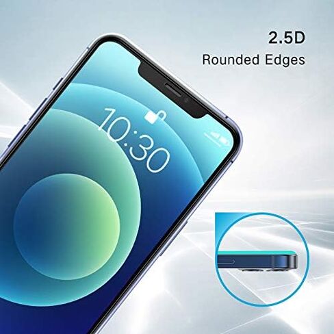 واقي شاشة من الزجاج المقوى المقاوم للضوء الأزرق متوافق مع هاتف iPhone 12 وiPhone 12 Pro مقاس 6.1 بوصة إصدار 2020، HD Clear Eye Care مضاد لبصمات الأصابع in Kuwait
